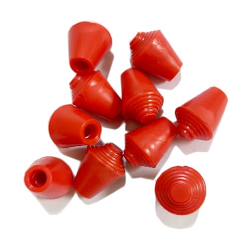 LEONARK Fencing Practice Sword Tips Foil/Epee Rubber Replacement Tips (for Practice Blades only) - Pack of 10 (10 Red Epee Tips)