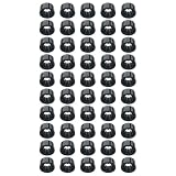 50pcs elliptische Rückschlag locker Verstellverschluss，Schwarz Oval Kunststoff Textilband Verschluss 50 Stück, Festivalbändchen Verschluss, Kunststoffschnur Seilendverschluss & Kordelstopper (Schwarz)