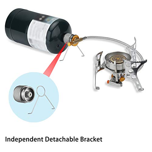 Maotalife Camping Stove Adapter – 1Lb Propane Small Tank Input And En417 Lindal Valve Output Propane Canister Converter – Premium Quality Durable Construction – Detachable Stand Included #TOP5