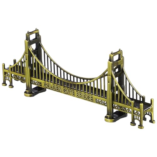 Toyvian レトロメタル製ゴールデンゲートブリッジ模型 卓上装飾品 インテリア建築彫刻 生活空間向けデスクトップ置物 お土産や に