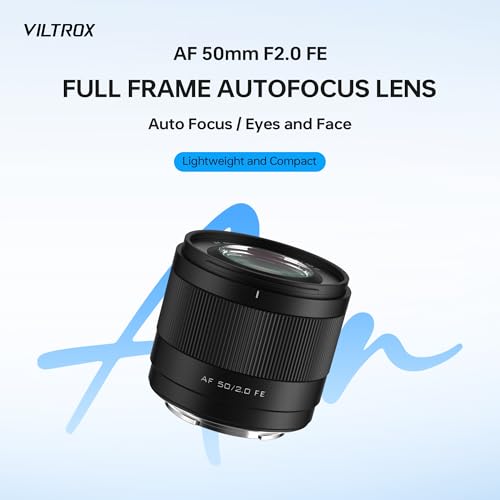 Image of VILTROX AF 50mm F2.0 Air E Lens for Sony E Mount, F /2.0 Large Aperture Wide Angle Auto Fucus Standard Prime Full Frame FE Lens for Sony E Mount a7II a9 A1 FX3 ZVE1 a6000 a6400 ZV-E10 a7R a7S a7C