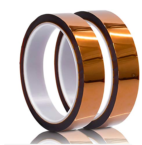 MYJOR Kapton Tape Heat Resistant, Polyimide Tape 20mm x 33m x 2 Rolls, Gold