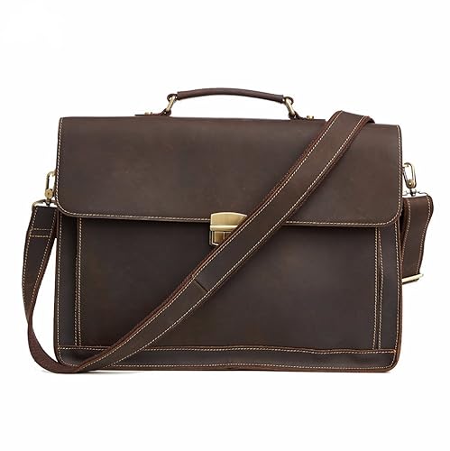 JSEIAJB Men's Briefcase Men's Business Bag Vintage Office Messenger Shoulder Bag For Male Men Handbag