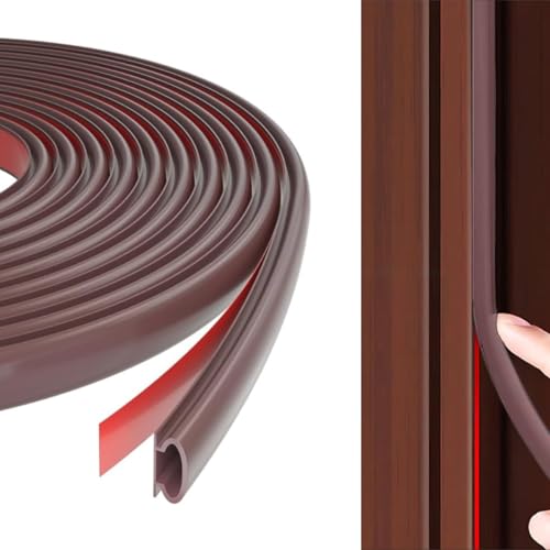 Image of Door Gap Sealing Strip, D-Shape Self-Adhesive Window Gap Filler Strip, Cushioning Hollow Out Soundproof Windproof, Dustproof Door Seal for Door & Window Gaps 19.7 Feet Length
