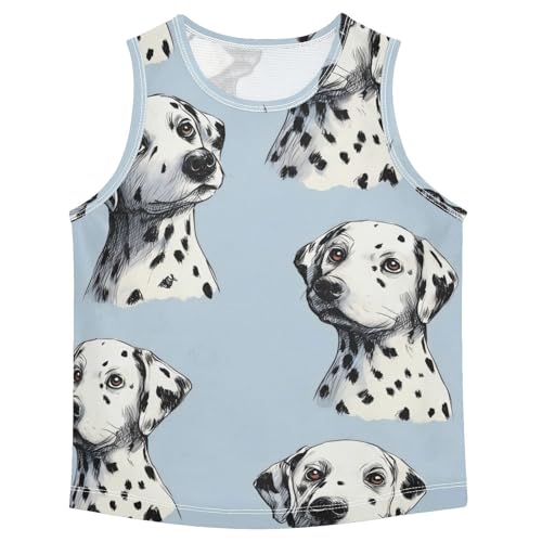 susiyo Cute Dalmatian Dogs Boys Sleeveless Tank Top Girls Athletic T Shirt