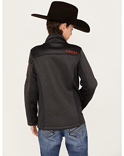 Cinch Western Jacket Boys Bonded Zipper Logo Charcoal MWJ50800014