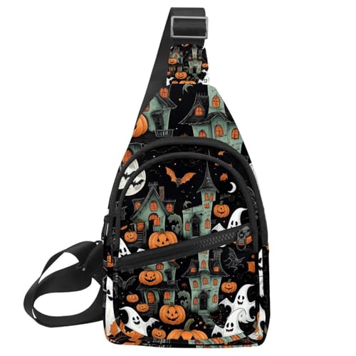 Bolsa de hombro ajustable estilo Halloween, mochila bandolera cómoda para hombre y mujer