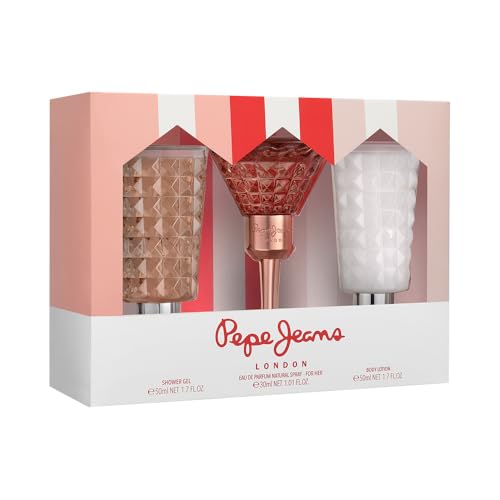 Pepe Jeans Life Is Now For Her Parfüm Damen 3 Teiliges Set Eau de Parfum für Damen 30ml Body Lotion 50ml und Duschgel 50ml Set Floral, Oriental Parfüm Frauen