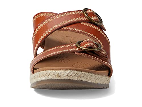 Skechers Cali Women's BREEZIE - SPRING IS CALLING Embroidered Buckle Slide, Luggage, 6M