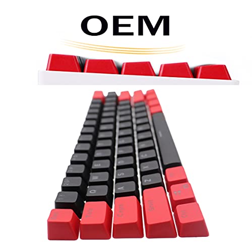 Image of GTSP Red and Black Keycaps 60% Percent PBT Key Cap Set with 6.25U Space Key for Cherry MX Gateron Kailh Switches Gaming Keyboard (Only keycaps)