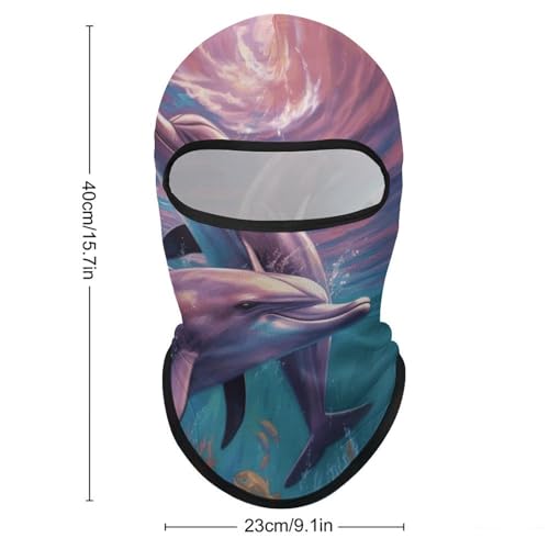 Balaclava para hombres, máscara para esquí y ciclismo con diseño de delfines, cubreboca y cuello para invierno miniatura 2
