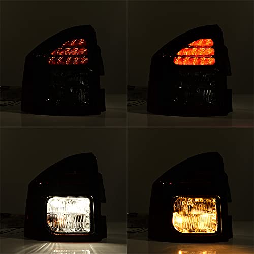 Anzios Red Taillight Left Tail Lamp Brake Stop Light Compatible With 2014-2017 Jeep Compass Lci Driver Side #TOP1