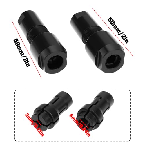 OTOTEC 2 Adaptadores Modificados para Amoladora Angular de 3 Mm Y 6 Mm para Convertir Amoladoras Angulares Tipo 100 en Amoladoras Rectas - imagen 4