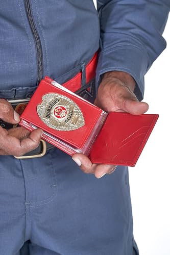 Carteira Águia Bombeiro Civil Em Couro Porta Documentos (Vermelho)