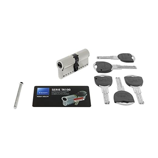 TESA 3012424 Assa Abloy, TK153535N, Cilindro de Alta Seguridad, TK100, Doble Embrague, Leva Larga, Niquelado