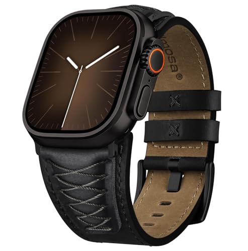 Image of Fullmosa Top Grain Vintage Leather Strap Compatible for Apple Watch