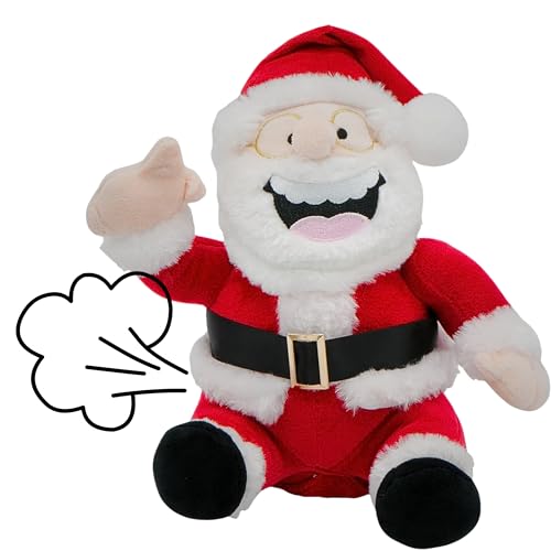 4E's Novelty Animated Santa Claus Plush, Makes Gas Sound, Talking Christmas Bear Plush Toys for Kids...