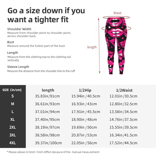 Leggings con estampado de labios para clima variable de mujer 5
