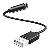 Tarjeta de Sonido Externa USB, Adaptador de Audio USB a Conector de 3,5 mm, Tarjeta de Sonido Estéreo de Auriculares, Altavoces, PS4, PC y Micrófonos 4 Polos TRRS