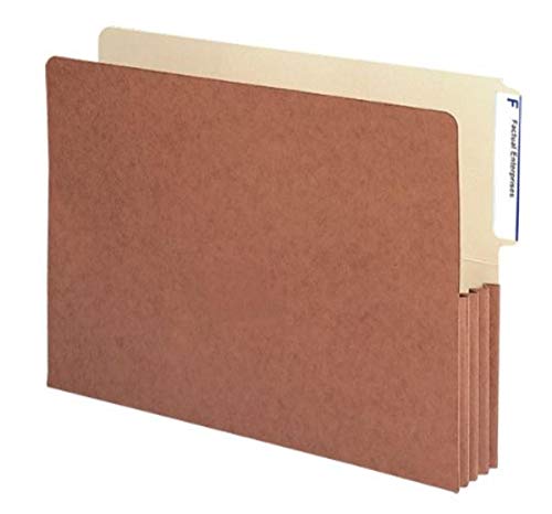Smead End Tab File Pocket, Reinforced 4″-High Tab Top Position, 3-1/2″ Expansion, Legal Size, Redrope with Manila Liner, 10 per Box (74624)