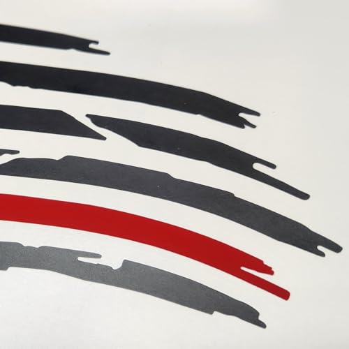 Image of Matte Black American Flag with Gloss Thin Red Line Firefighter Decal Sticker, Fire Department, Fire Truck, Red Lives Matter (4 inch x 7 inch)