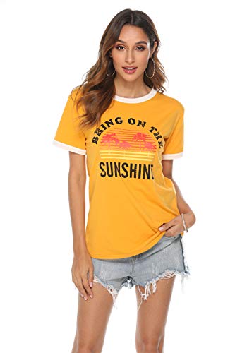 Nlife Bring On The Sunshine Graphic Long Sleeves Tees Blouses for Women Tops Sweaters for Women
