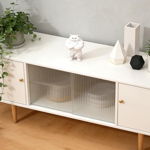Estatua de Gato Musculoso blanco decorativo miniatura 4
