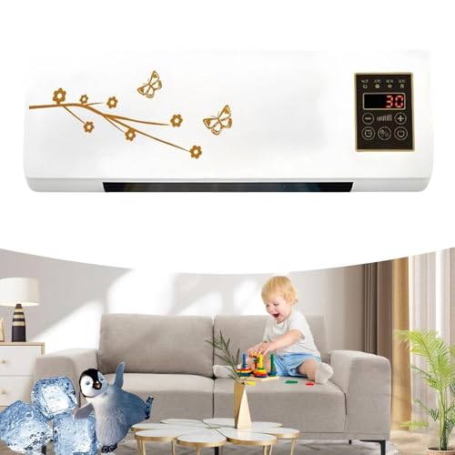 Air Conditioner, Portable Wall Mounted Cooling and Heating Unit, No Installation with Remote Control, Ideal for Home Use