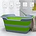 ddLUCK Multi-Functional Collapsible Pet Bathtub with Drainage Hole, Portable Indoor Outdoor Foldable Washing Tub Bathing Tub Small Pets Bathtub for Puppy Small Dogs Cats (Green)