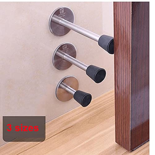 Topes de puerta autoadhesivos de acero inoxidable montados en pared 5