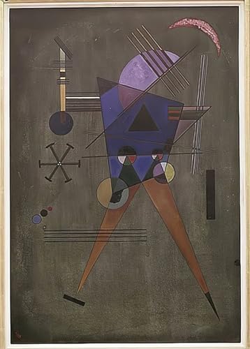 Triangle noir Kandinsky affiche retro toile geometrique pour mur
