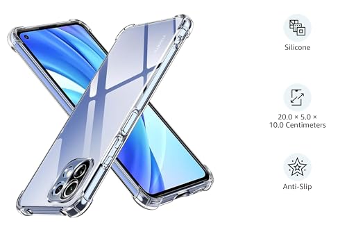 Image of Lustree Back Cover Transparent Case Compatible with Xiaomi mi 11 lite 4G / Xiaomi 11 lite ne 5G| Slim Soft TPU Case, Anti-Scratch Cover with Four-Corner Protection Raised Camera Guard