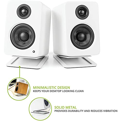 Soporte de altavoz de escritorio con base de metal angular negra 3