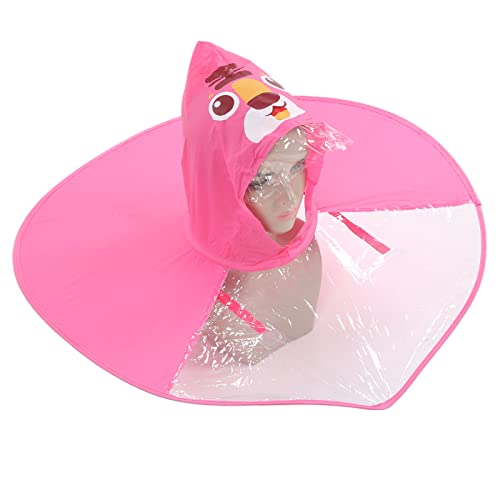 Capa de chuva infantil, design elástico transparente transparente com desenho de mãos livres para pr