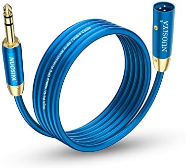 NUOSIYA XLR to Jack 1m, 2 Pack XLR to 6.35mm Jack, Balanced 1/4" TRS to XLR Male Interconnect Stereo Audio Microphone Cable with Gold-plated Connector for DSLR Cameras, Mixer, Speaker, Playing Live