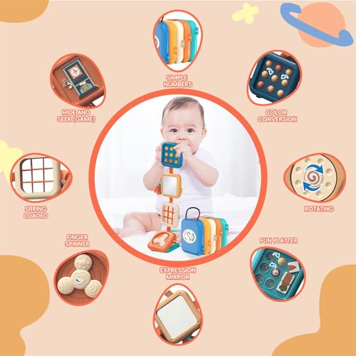 Image of Busy Board for 1 2 3 Year Old - Montessori Travel Toy with Fine Motor Activities, Busy Cube Sensory Learning for Toddlers 1-3 - Perfect Baby Boy Girl Gift & Airplane Car Activity