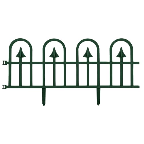 Recinzione da giardino piccola recinzione bordo palizzata recinzione decorativa verde 2,3 mb decorazione giardino disposizione fiori piante plastica elegante semplice montaggio modulare flessibile