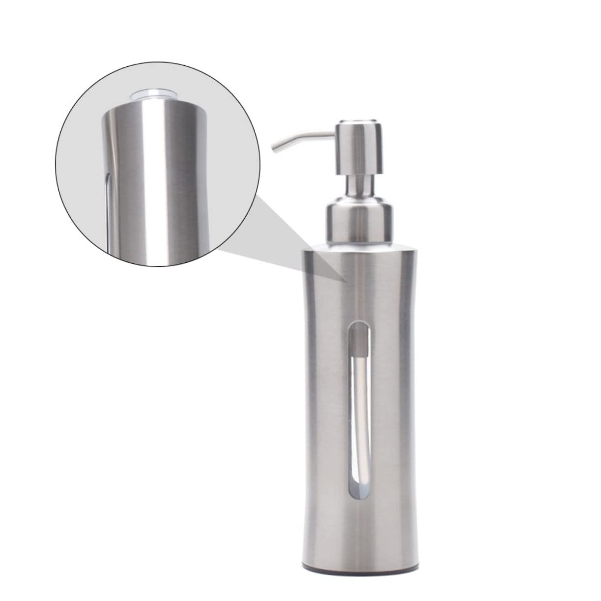 Dispensador de Jabón de Manos de Acero Inoxidable 304 Redondo Visible