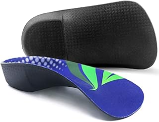High Arch Support Insoles, 3/4 Length Orthotic Shoe Inserts for Over-Pronation Plantar Fasciitis Flat Feet Heel Pain Relief, Plantar Fasciitis Insoles for Running Sports Men and Women, M