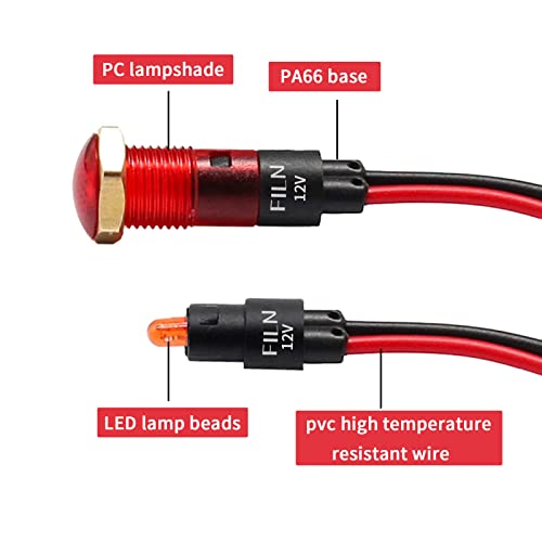 FILN-12v-led-Indicator-Light-piolt-Signal-lamp-with-Mini-5-pcs-8mm51624V-watarproof-red-Green-Bule-Yelow-White-Panel-Lights