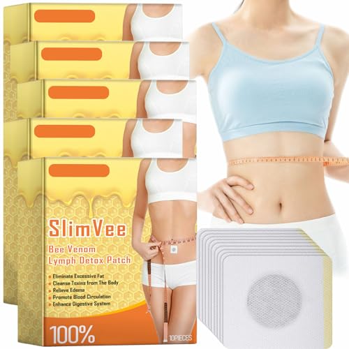Biancat Slimvee Bienengift-Lymph-Entgiftungspflaster, Slimvee Bienengift-Schlankheitspflaster, Cvreoz Bienengift-Schlankheitspflaster, Bostore Bienengift-Lymphdrainage-Schlankheitspflaster (50PCS)