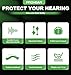 PROHEAR 038 Ear Protection Safety Earmuffs for Mowing, 28dB Noise Reduction Passive Hearing Protector, Compact Foldable Headset for Shooting Construction Power Tools, Purple and Green