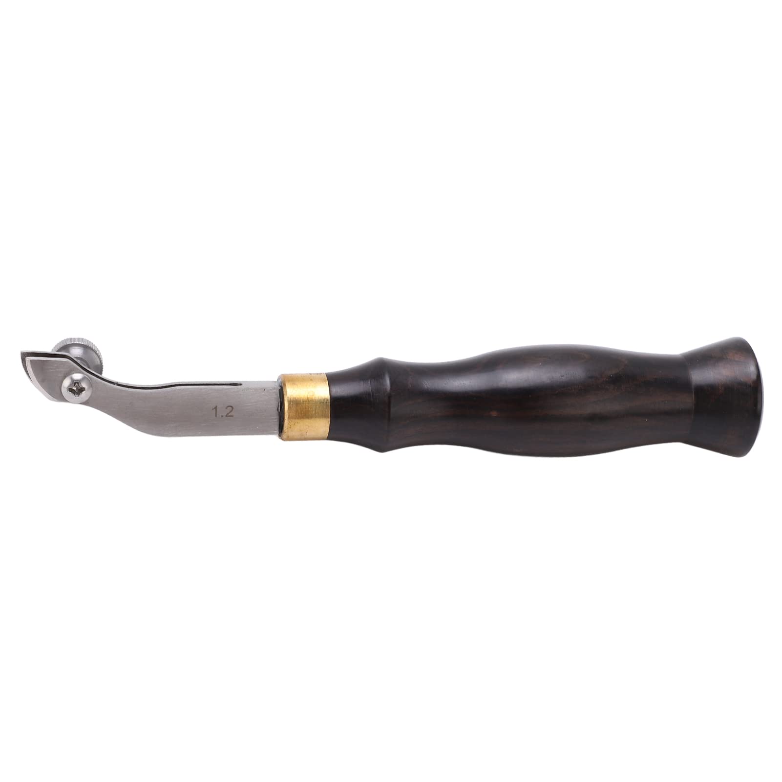 Adjustable Creaser Leather Creaser Tool Mirror Polished Stainless Steel DIY Leather Creaser with Wood Handle for Belts Wallets Bags Holsters Saddles Christmas Gifts (Groove width 1.2mm)