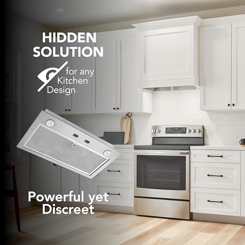 Image of Broan-NuTone PM300SS Custom Power Pack Range Hood Insert with 2-Speed Exhaust Fan and Light, 300 Max Blower CFM, Stainless Steel, 21-Inch Built