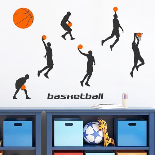 Vinilo Decorativo Deportista Baloncesto Slam Dunk 12x36 pulg miniatura 6