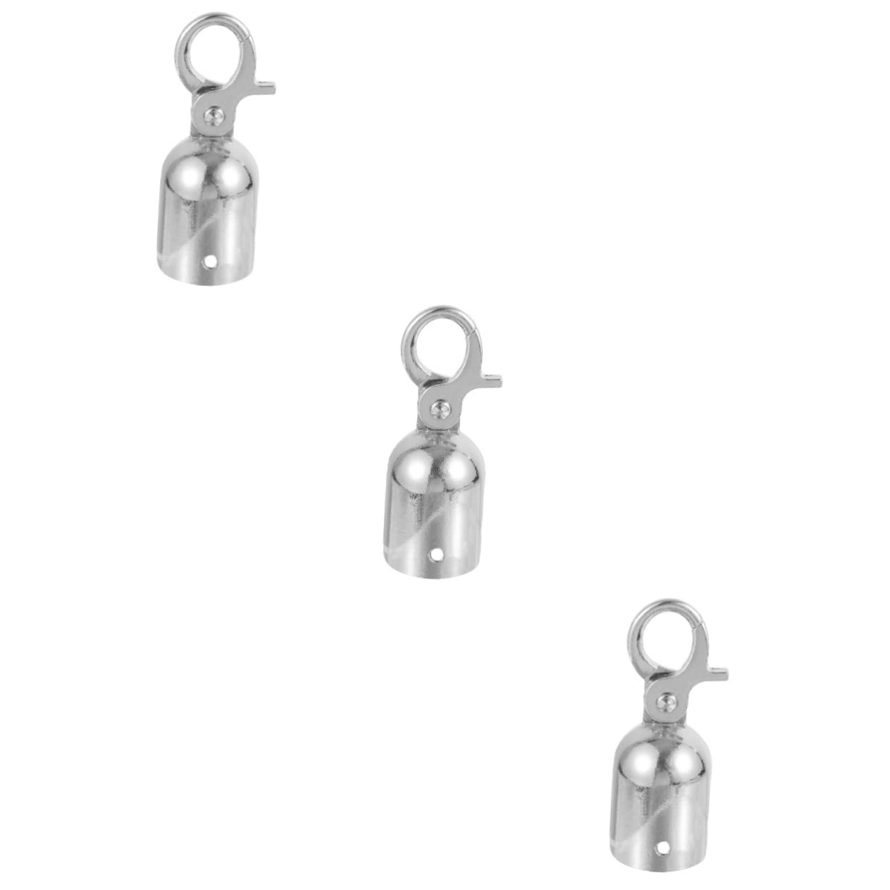 KICHOUSE 3pcs Rope End Stop Hook Rail Rope End Fasteners Decking Rope with Hooks Brackets Rope End Snap Crowd Control Rope Ends Hanging Springs with Hooks Clothesline Stainless Steel Silver