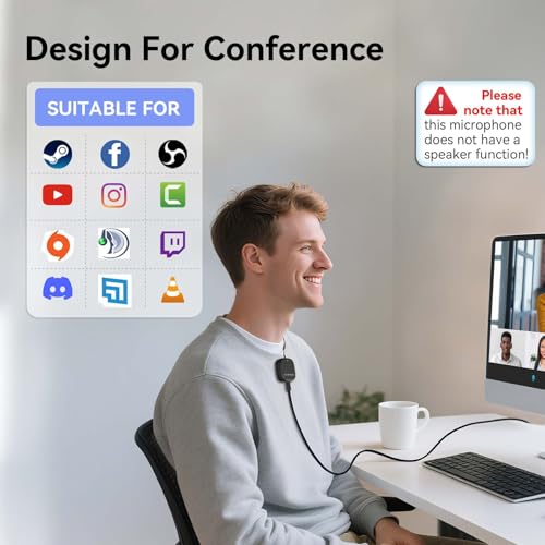 Image of AIRHUG Conference USB Microphone No Speaker, Desktop Computer Mic, Noise Canceling, Mute Button & LED Indicator, Plug & Play for Video Conference, Gaming, Online Class, Compatible with Windows & MacOS
