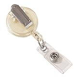 C-Line Retractable Translucent ID Card/Badge Reel with Spring Clip, 36 Inch Cord, Clear, 12-Pack (88207)