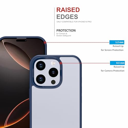 Image of for iPhone Case 16 Pro, [Anti-Yellowing Technology] [Military Grade Drop Protection] Shockproof Slim Hybrid Phone Case for iPhone 16 Pro- Indigo Blue