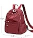 Backpack Purse for Women Ladies Nylon Bag Casual Daypack Travel Shopping Pack (A Style Wine Red)